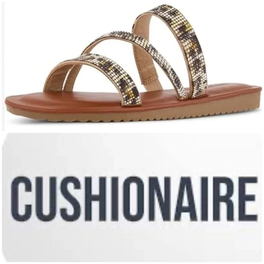 NWOB ~ CUSHIONAIRE VIENNA RHINESTONE MEMORY FOAM SANDALS SZ 9 - Picture 12 of 12